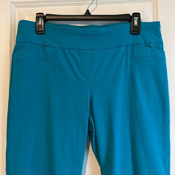 Zac & Rachel Pull-On Turquoise Crop Pants - Picture 2 of 8